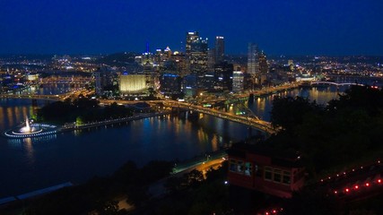 night view of Pittsburgh