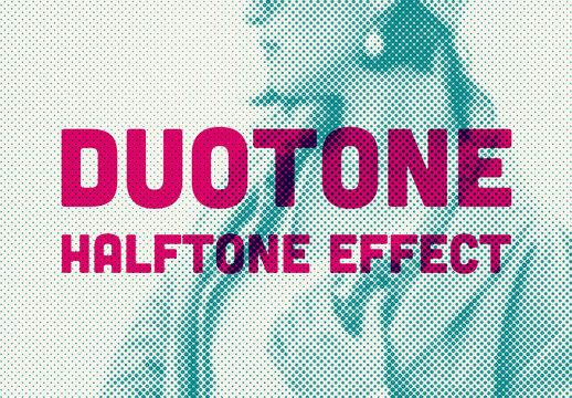 Halftone Duotone Mockup Effect