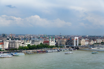 Budapest panoramic view with Elisabeth Bridge