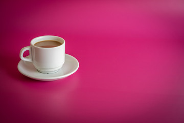 Obraz na płótnie Canvas white cup of coffee on background