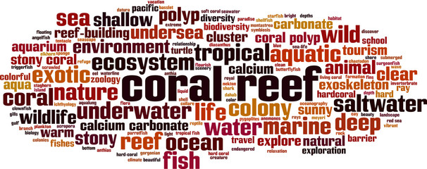 Coral reef word cloud
