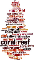 Obraz premium Coral reef word cloud