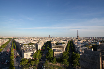 Fototapeta na wymiar View of Paris with the Eiffel Tower
