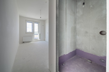 Fototapeta na wymiar construction site of the residential apartment renovation