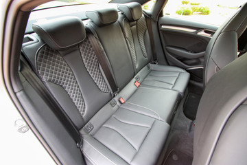 Rear seats of sports sedan