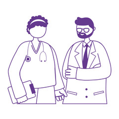 Fototapeta premium thanks doctors nurses, male physician nurse with medical report staff