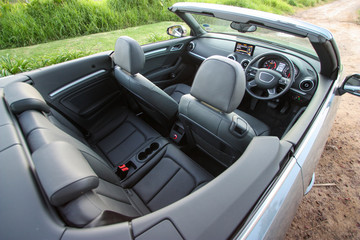 Interior of a convertible car