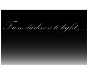 The transition from darkness to light.