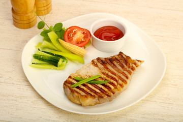 Grilled pork cutlet