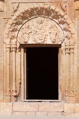 Entrance to Surb Astvatsatsin Church in Noravank Monastery, Armenia