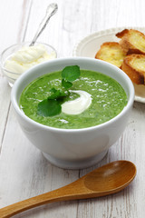 homemade watercress soup, british cuisine