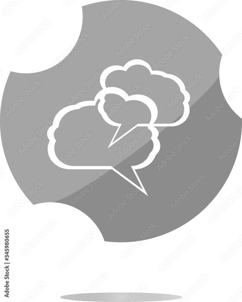 Aufkleber abstract cloud set on web icon button isolated on white
