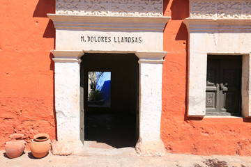 Fototapeta premium Interiors of the Saint Catherine Monastery in Arequipa