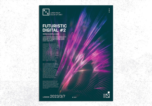 Event Poster Layout with Colorful Light Effect Background 