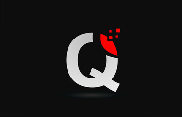 Q letter logo icon for company and business with dots design