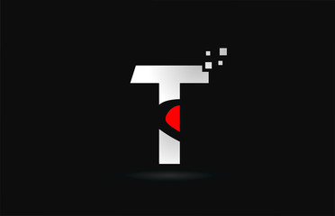 Obraz premium T letter logo icon for company and business with dots design