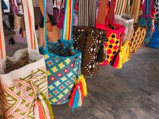 Colorful bags for sale in Riohacha Colombia