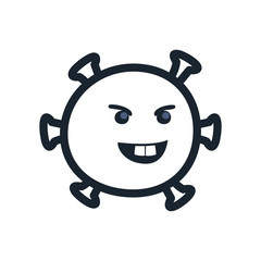 devil emoji covid 19 virus line style icon vector design