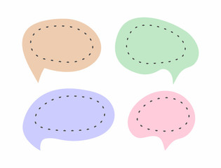 Set of speech bubbles. Collection of flat stickers. Vector illustration.
