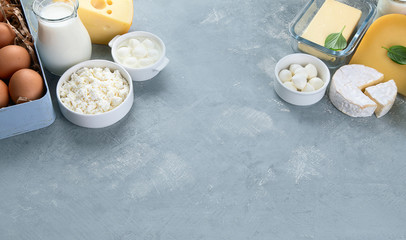 Different types of dairy products