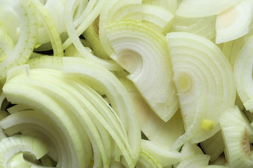 Photography of sliced onions for food background