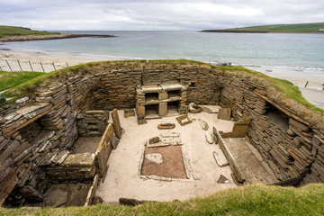 ruins at Skara Brae; Orkney Islands, UK