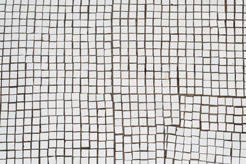 White mosaic tiles. Abstract background and texture.