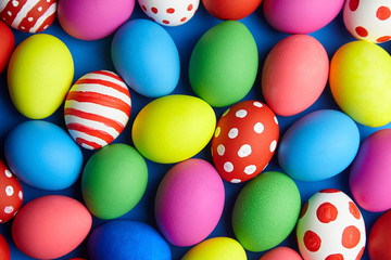 Fototapeta na wymiar Easter Eggs colorful background, Easter Day