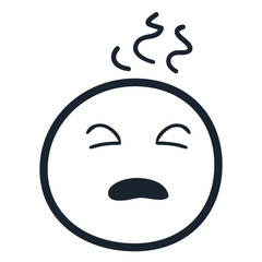 Emoji with headache line style icon vector design