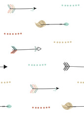 Cute print Boho style. Seamless pattern with cute arrow. vector illustration. Vector print with arrow