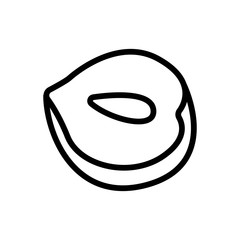 cut hazelnuts icon vector. cut hazelnuts sign. isolated contour symbol illustration