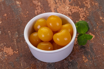Yellow ripe cherry dessert