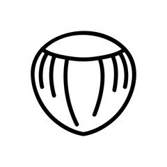 one peeled hazelnut icon vector. one peeled hazelnut sign. isolated contour symbol illustration