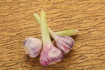 Young garlic heap