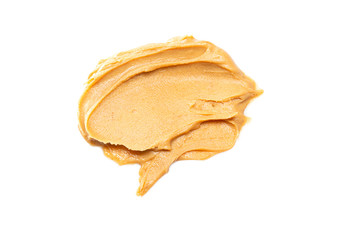 close up of peanut butter isolated on white background, File contains a clipping path.