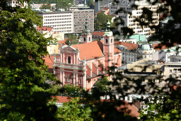 Ljubljana cityscape. City of Ljubljana, Slovenia.