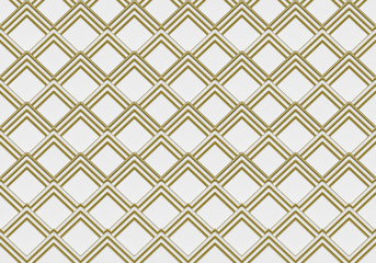 3d rendering. modern luxurious seamless golden square grid pattern on white wall design background.