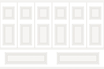 3d rendering. luxury white classical square pattern wood vintage design wall texture background.