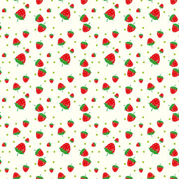 Seamless pattern of watercolor strawberries  illustration