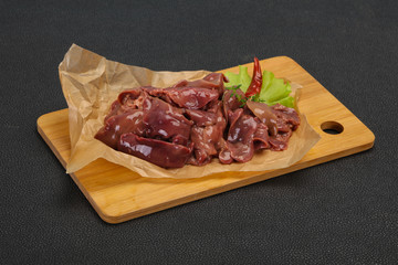 Raw chicken liver ready for cooking