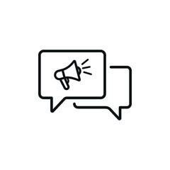 Chat Speech Bubble Icon - Talking international breaking news - vector