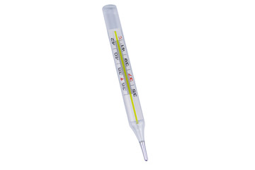 Mercury medical thermometer isolated on white background