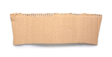 Piece of cardboard on white background