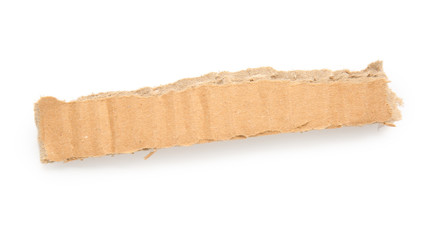 Piece of cardboard on white background