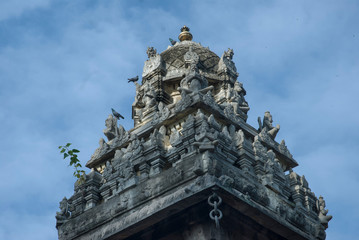 small gopuram inside varatharaja perumal temple also known as athi varathar temple in kanjipuram tamilnadu india