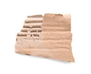 Piece of cardboard on white background