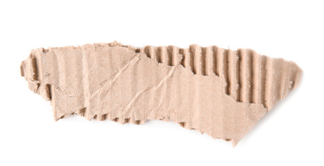 Piece of cardboard on white background