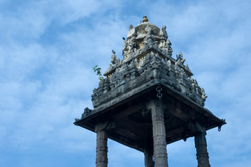 small gopuram inside varatharaja perumal temple also known as athi varathar temple in kanjipuram tamilnadu india