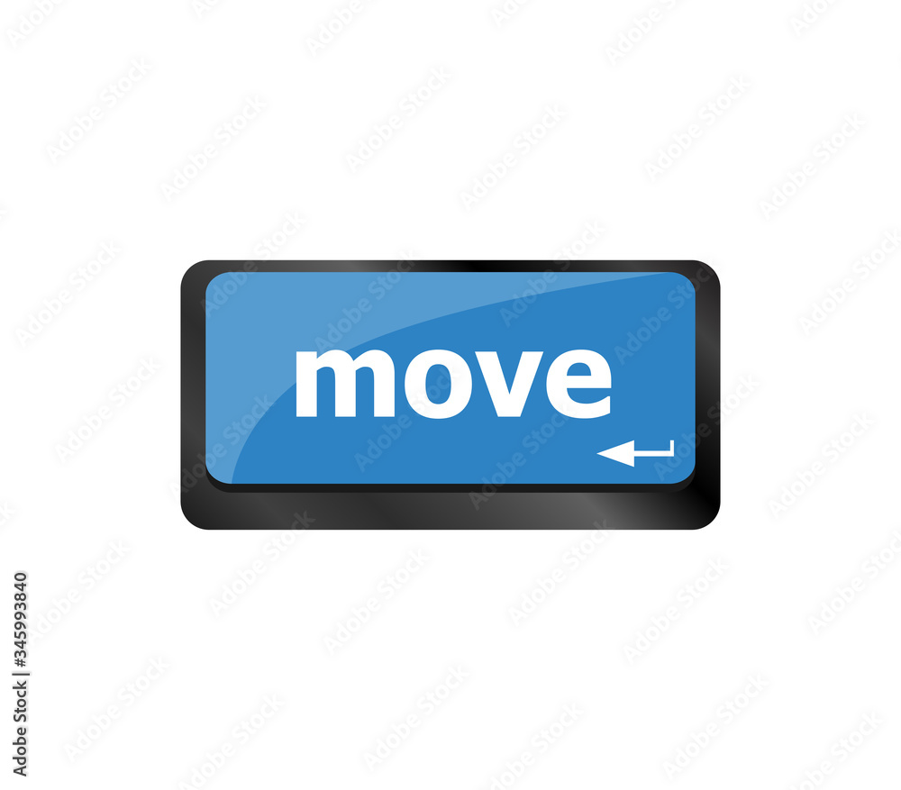 Poster move button word on enter keyboard keys