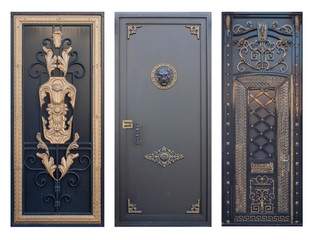 set of forged gates with a lot of details,image on a white background isolated